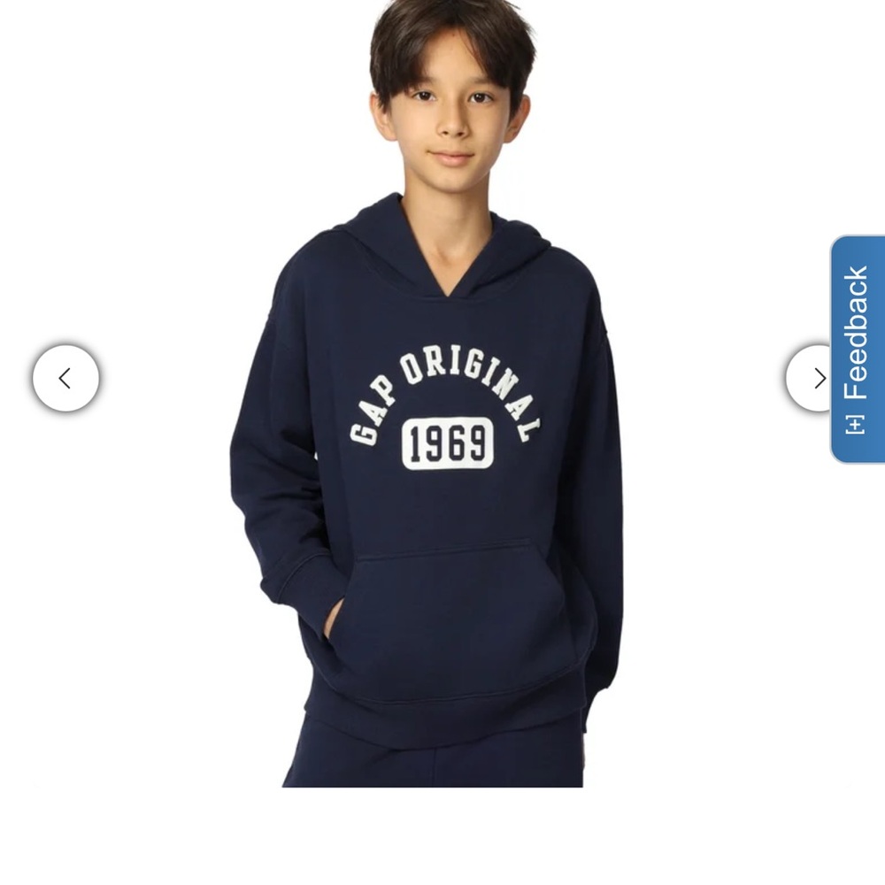 GAP Kids Original 1969 Navy Hoodie fleece Size S 7/8 NEW